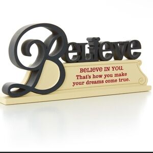 DISNEY HALLMARK BELIEVE Figurine w Mickey Ears - Being Young Dreams‎ Quote Decor
